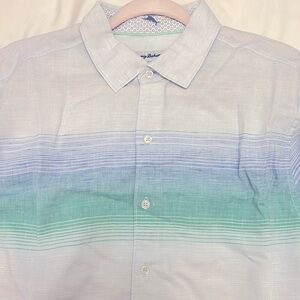 Tommy Bahama Men's Gradient Striped Shirt - Green and Blue